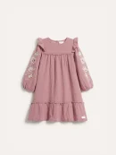Girls Pink Floral Print Dress